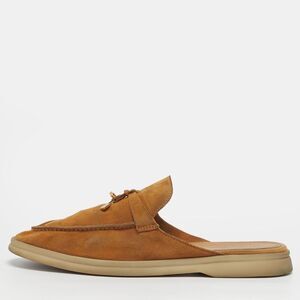Loro Piana Babouche Charms Walk Size 40 Yellow Suede Mules